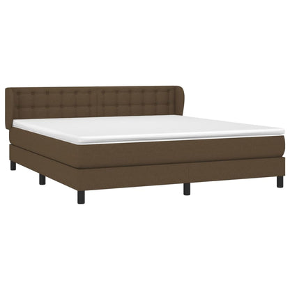 Boxspringbett mit Matratze Dunkelbraun 160x200 cm Stoff