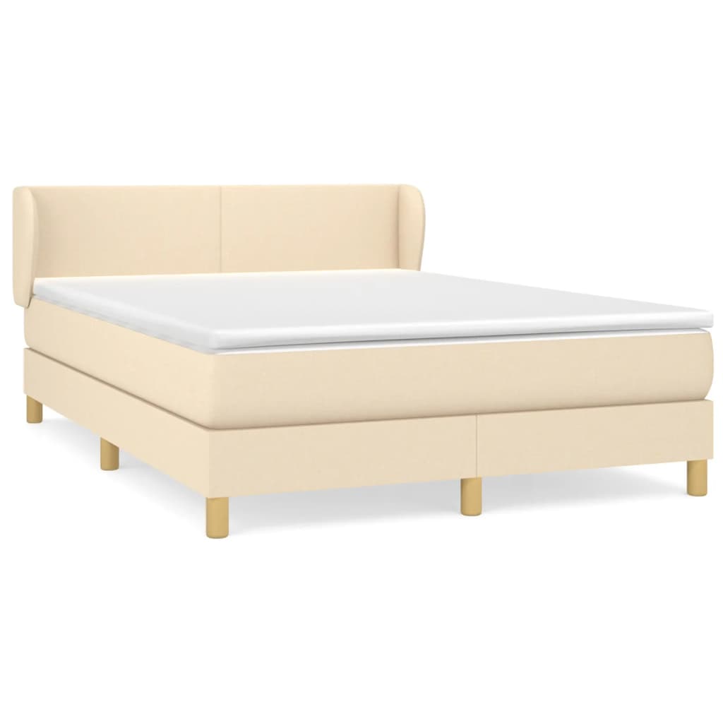 Boxspringbett mit Matratze Creme 140x200 cm Stoff