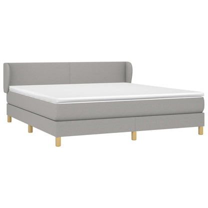 Box spring krevet s madracem svijetlo siva tkanina 160x200 cm