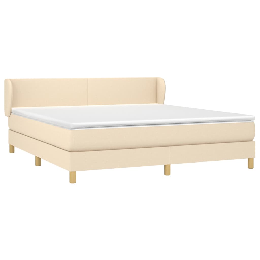 Boxspringbett mit Matratze Creme 160x200 cm Stoff