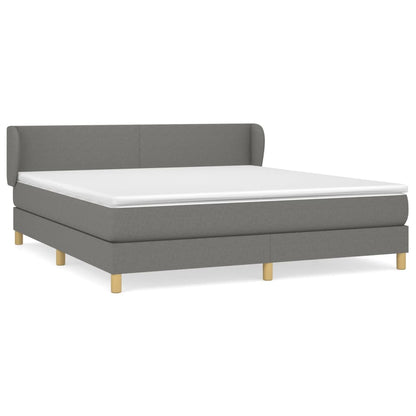 Boxspringbett mit Matratze Dunkelgrau 180x200 cm Stoff