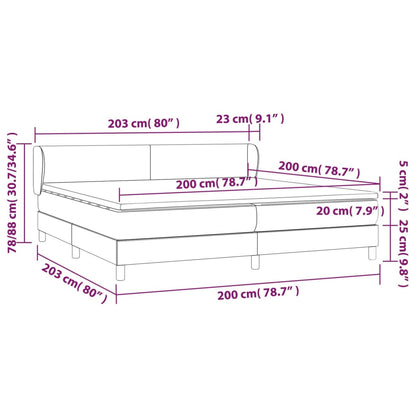 Box spring krevet s madracem svjetlo siva 200x200 cm tkanina