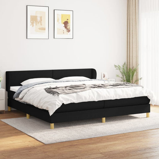 Box spring krevet s madracem crna tkanina 200x200 cm