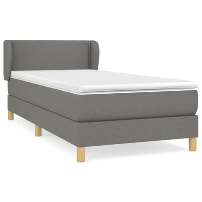 Boxspringbett mit Matratze Dunkelgrau 90x200 cm Stoff