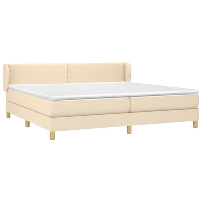 Boxspringbett mit Matratze Creme 200x200 cm Stoff