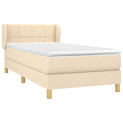 Boxspringbett mit Matratze Creme 90x200 cm Stoff