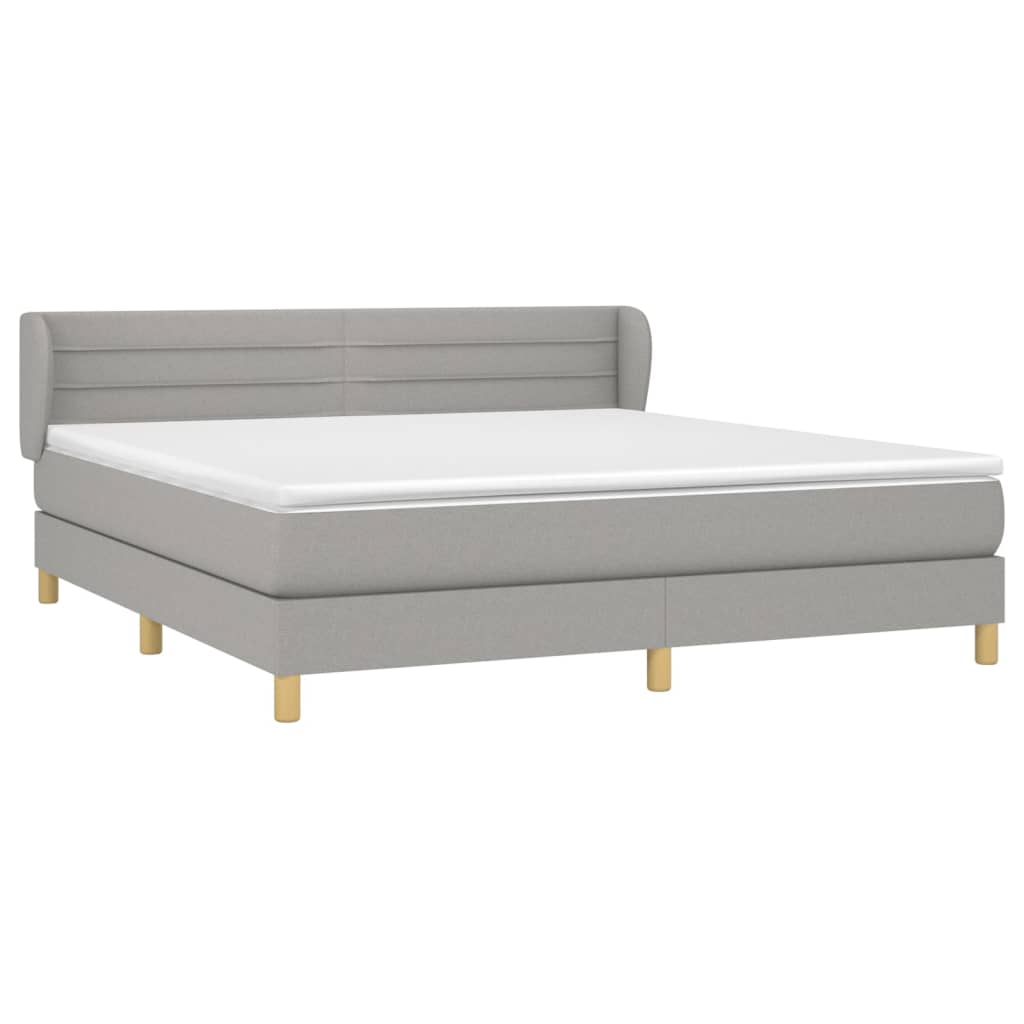 Boxspringbett mit Matratze Hellgrau 160x200 cm Stoff