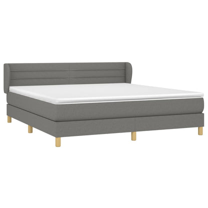 Boxspringbett mit Matratze Dunkelgrau 160x200 cm Stoff