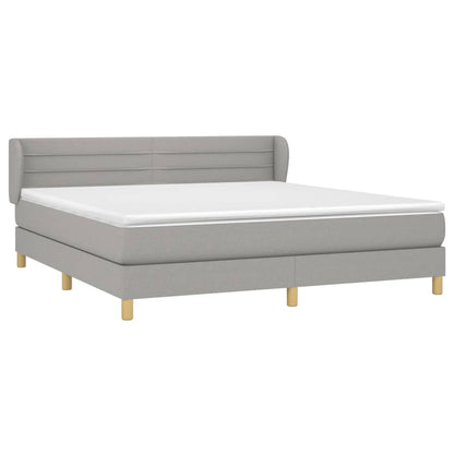 Boxspringbett mit Matratze Hellgrau 180x200 cm Stoff