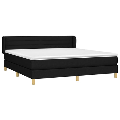 Boxspringbett mit Matratze Schwarz 180x200 cm Stoff