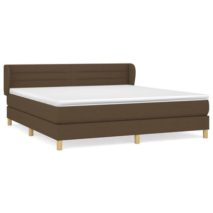 Boxspringbett mit Matratze Dunkelbraun 180x200 cm Stoff