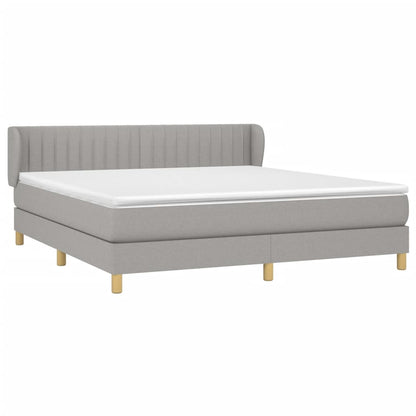 Boxspringbett mit Matratze Hellgrau 160x200 cm Stoff