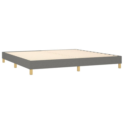 Box spring krevet s madracem tamno siva tkanina 200x200 cm