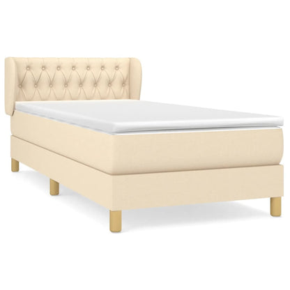 Boxspringbett mit Matratze Creme 90x200 cm Stoff