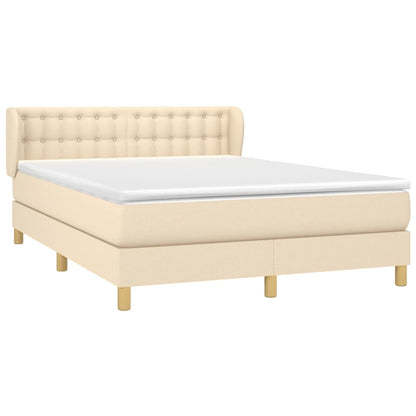 Boxspringbett mit Matratze Creme 140x200 cm Stoff