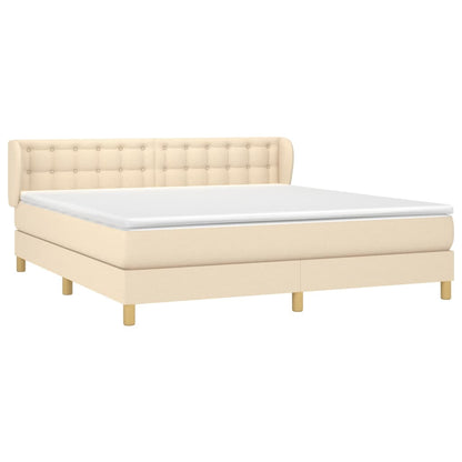 Boxspringbett mit Matratze Creme 160x200 cm Stoff