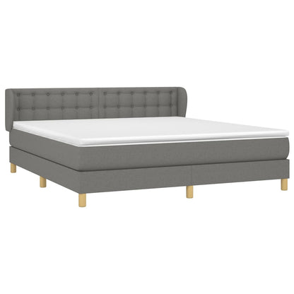 Boxspringbett mit Matratze Dunkelgrau 180x200 cm Stoff