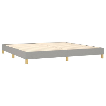 Boxspringbett mit Matratze Hellgrau 200x200 cm Stoff