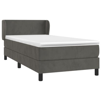 Boxspringbett mit Matratze Dunkelgrau 90x200 cm Samt