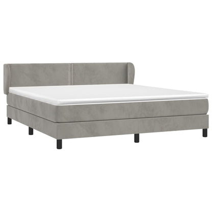 Boxspringbett mit Matratze Hellgrau 160x200 cm Samt