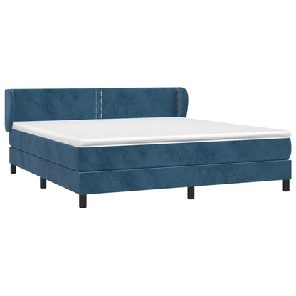 Boxspringbett mit Matratze Dunkelblau 180x200 cm Samt