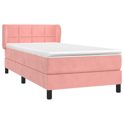 Boxspringbett mit Matratze Rosa 90x200 cm Samt