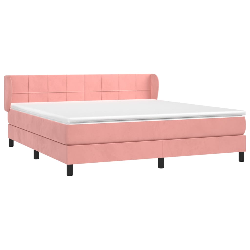 Boxspringbett mit Matratze Rosa 160x200 cm Samt