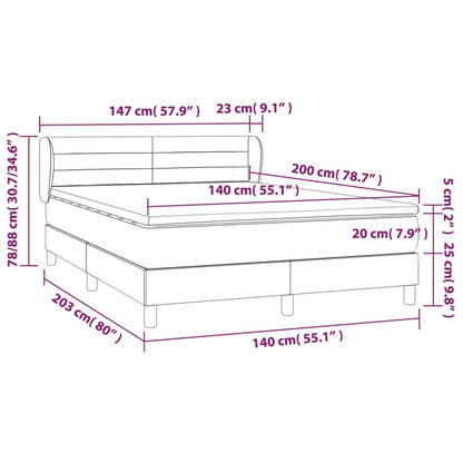 Boxspringbett mit Matratze Dunkelgrün 140x200 cm Samt