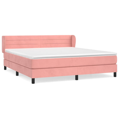 Boxspringbett mit Matratze Rosa 160x200 cm Samt