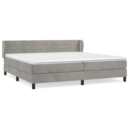 Box spring krevet s madracem svijetlo sivi 200x200 cm baršun