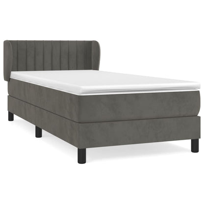 Boxspringbett mit Matratze Dunkelgrau 90x200 cm Samt