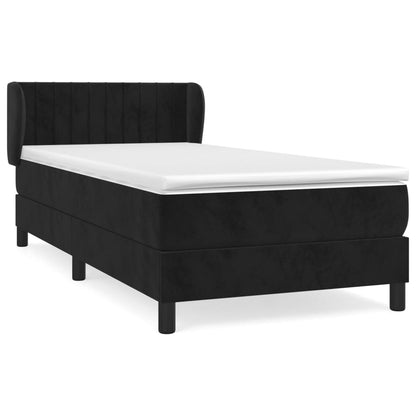 Boxspringbett mit Matratze Schwarz 90x200 cm Samt