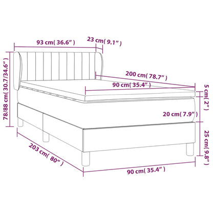 Boxspringbett mit Matratze Rosa 90x200 cm Samt