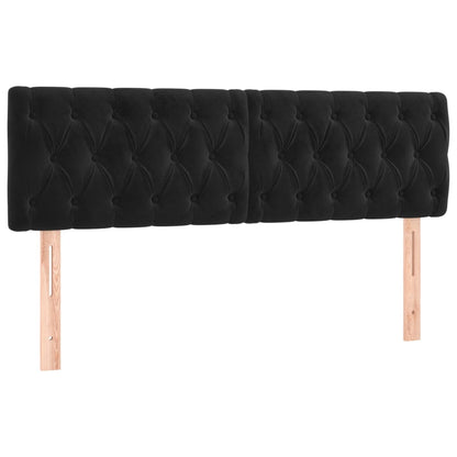 Box spring bed with mattress black 140x200 cm velvet