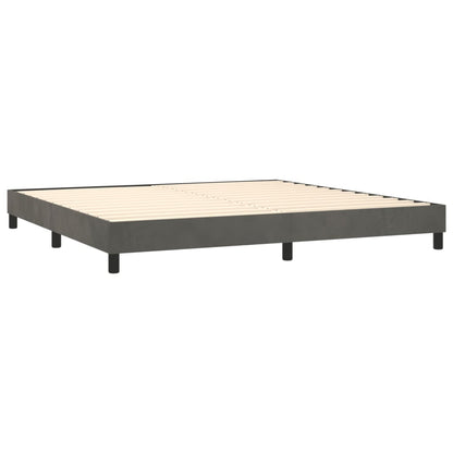 Box spring krevet s madracem tamno sivi 200x200 cm baršun