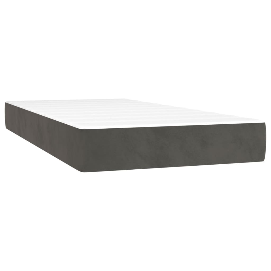 Box spring krevet s madracem tamno sivi 200x200 cm baršun