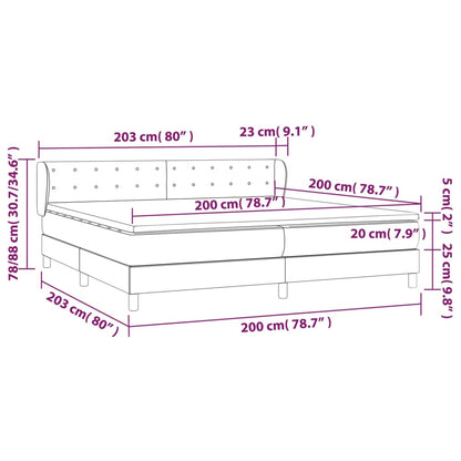 Box spring krevet s madracem tamno sivi 200x200 cm baršun