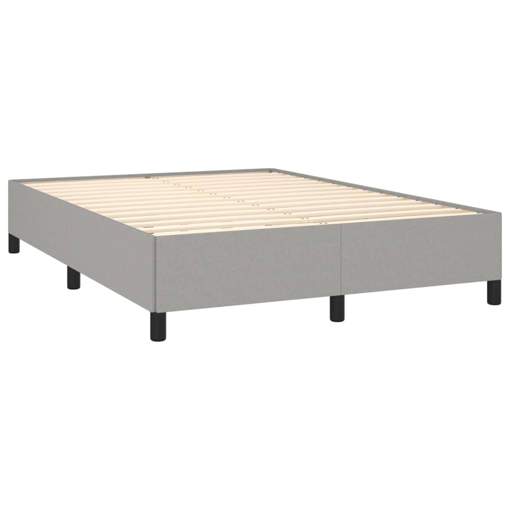 Boxspringbett mit Matratze Hellgrau 140x200 cm Stoff