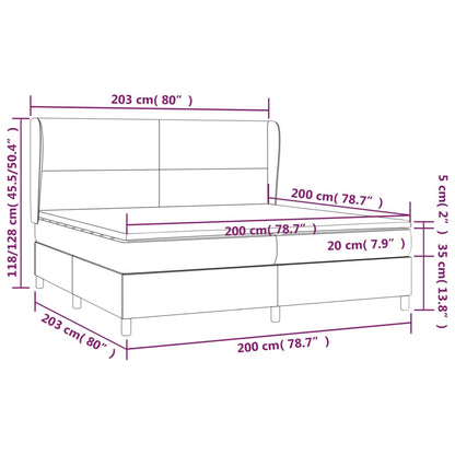 Box spring krevet s madracem svjetlo siva 200x200 cm tkanina