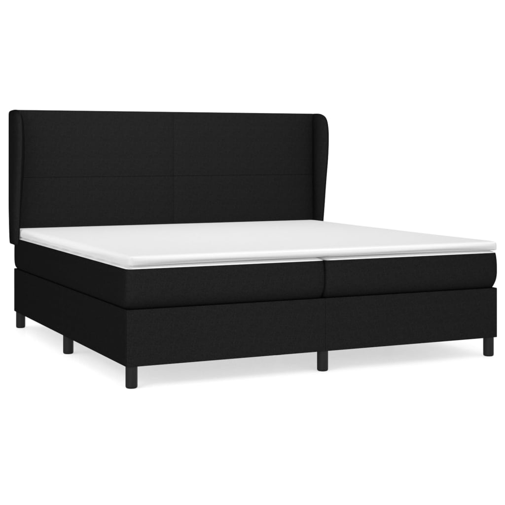 Boxspringbett mit Matratze Schwarz 200x200 cm Stoff