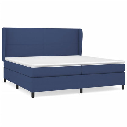 Boxspringbett mit Matratze Blau 200x200 cm Stoff