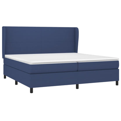 Boxspringbett mit Matratze Blau 200x200 cm Stoff