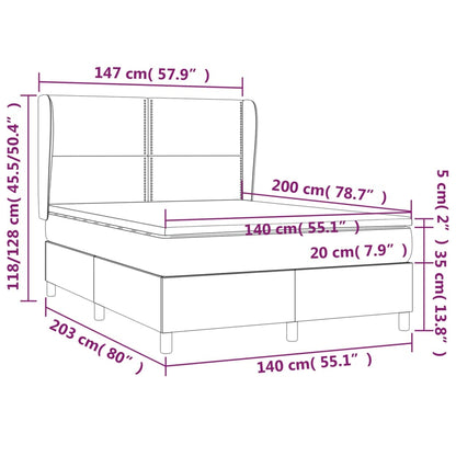 Box spring krevet s madracem tamno smeđa tkanina 140x200 cm