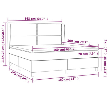 Boxspringbett mit Matratze Taupe 160x200 cm Stoff