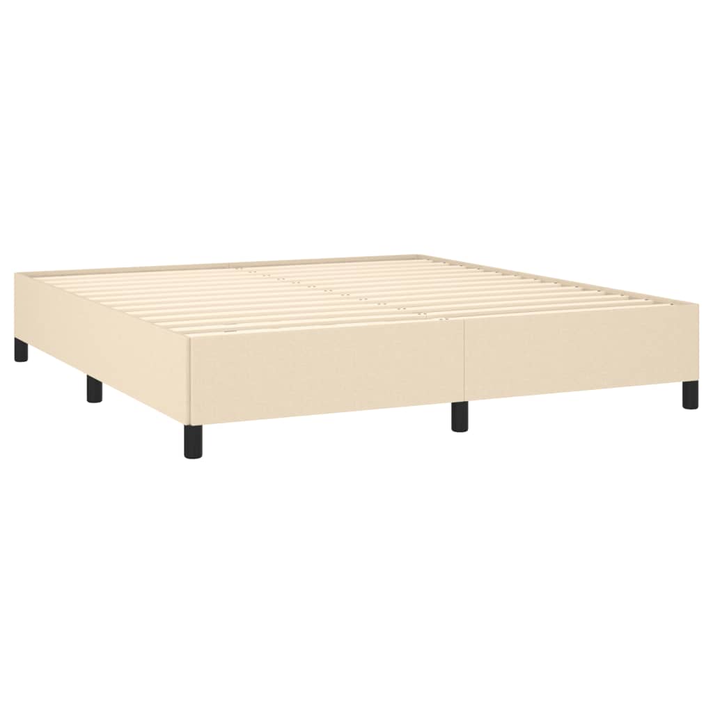 Boxspringbett mit Matratze Creme 160x200 cm Stoff