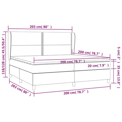 Boxspringbett mit Matratze Taupe 200x200 cm Stoff