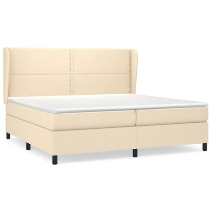 Boxspringbett mit Matratze Creme 200x200 cm Stoff