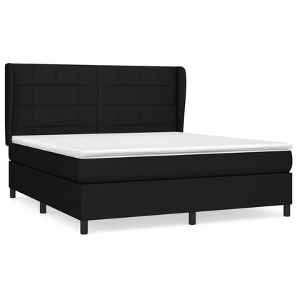 Boxspringbett mit Matratze Schwarz 160x200 cm Stoff