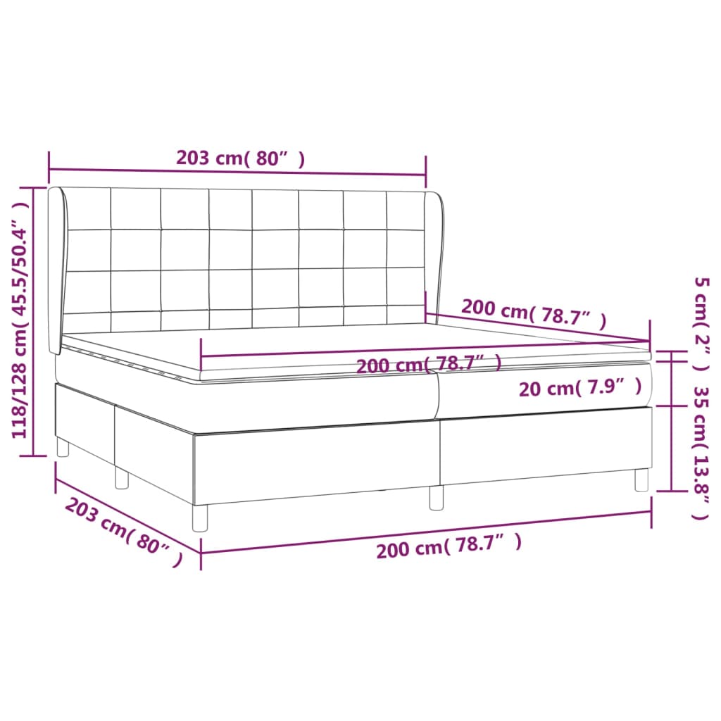 Box spring krevet s madracem svjetlo siva 200x200 cm tkanina