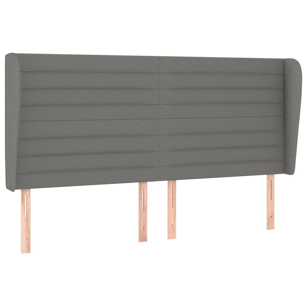 Box spring bed with mattress dark grey 180x200 cm fabric